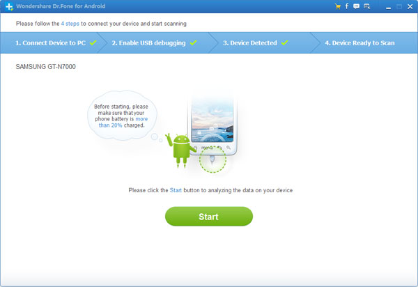 android data recovery windows scan