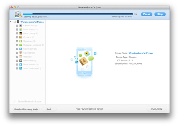 ipod data recovery drive selection